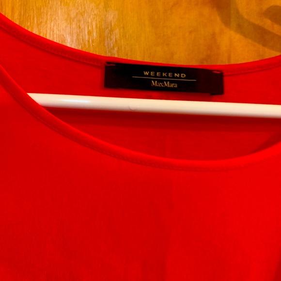 Blouse Fire engine red/ bright red frills left shdr pleats mid chest and border - Picture 5 of 5